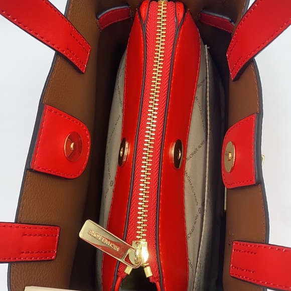 MICHAEL KORS EMILIA SMALL SATCHEL DARK SANGRIA - Picture 9 of 15